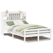Letto matrimoniale | Letto per adulti | Letto Libreria senza Materasso Bianco 135x190 cm Legno di Pino