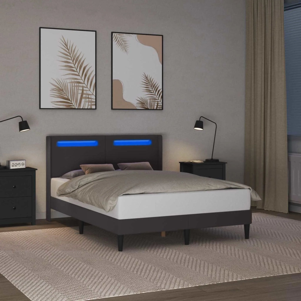 Struttura del letto con testiera Grigio 140 x 200 cm Similpelle 42027981