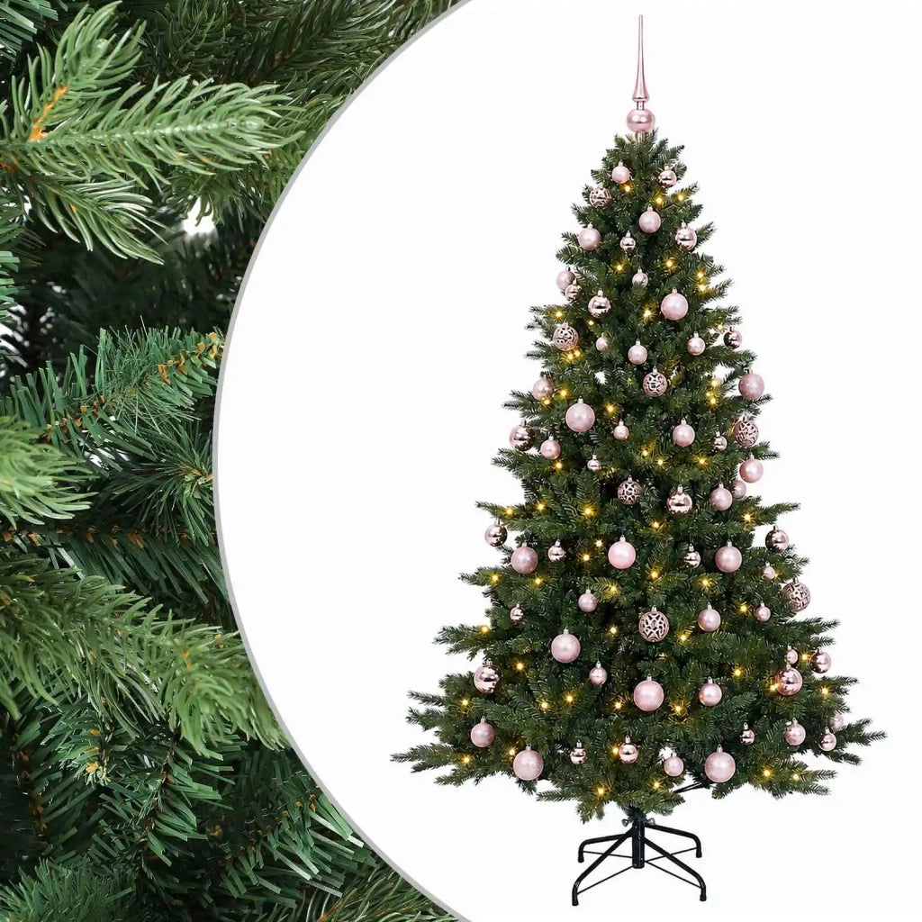 Albero di Natale artificiale con palline 210 cm 300 LED 3466667