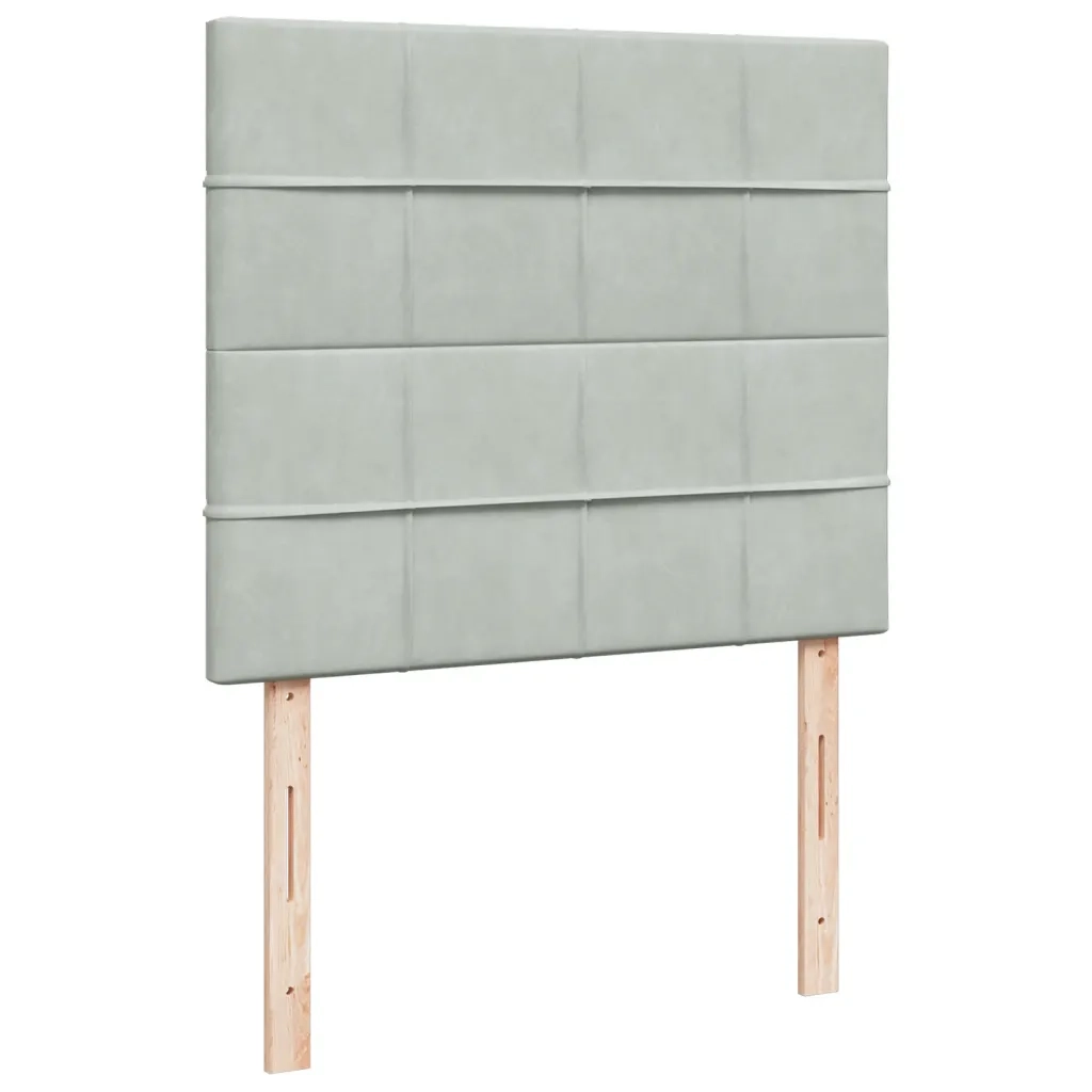 Giroletto a Molle con Materasso Grigio Chiaro 120x190cm Velluto