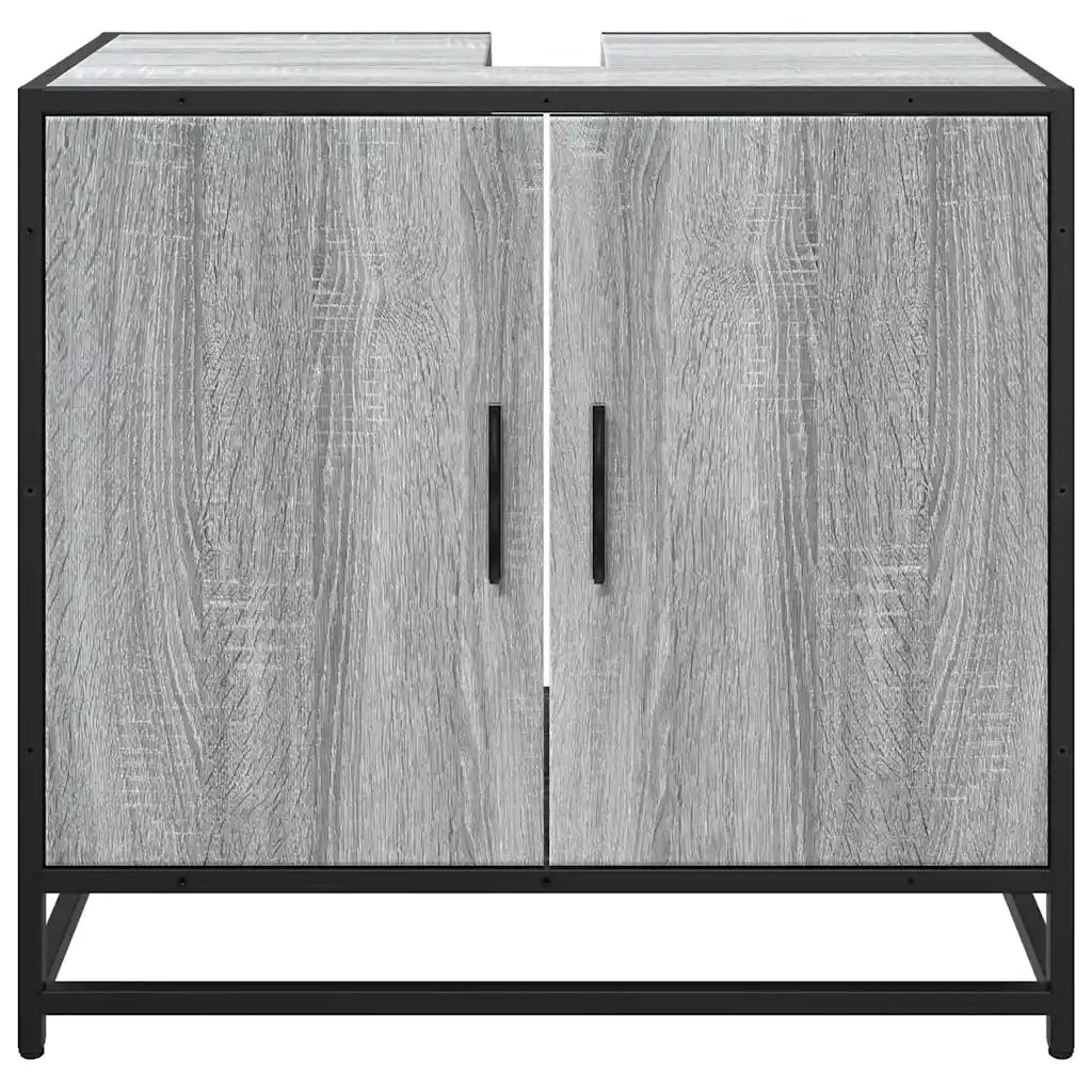 Mobile Lavabo Bagno Grigio Sonoma 65x33x60 cm Legno Multistrato 849267