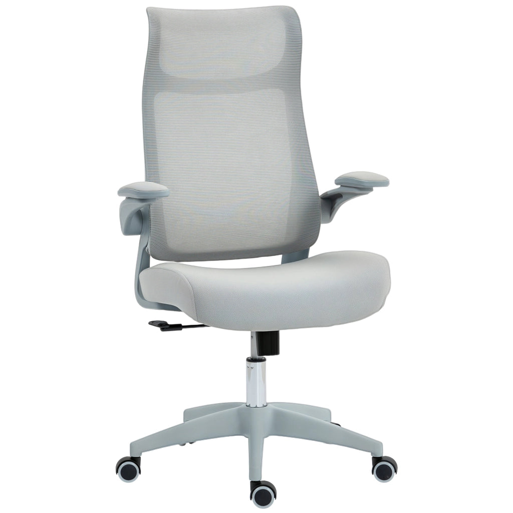 Sedia da Ufficio Ergon¨®mica con Schienale a Reticolo e Supporto Lombare ¨C Zephmum ¨C Grigio