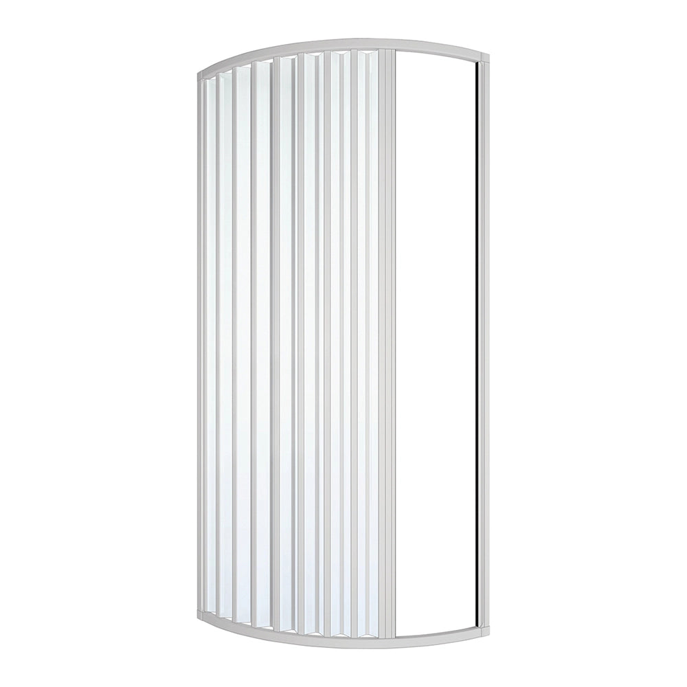 Box doccia 75x75 circolare a soffietto in PVC bianco apertura laterale e chiusura calamitata Teti