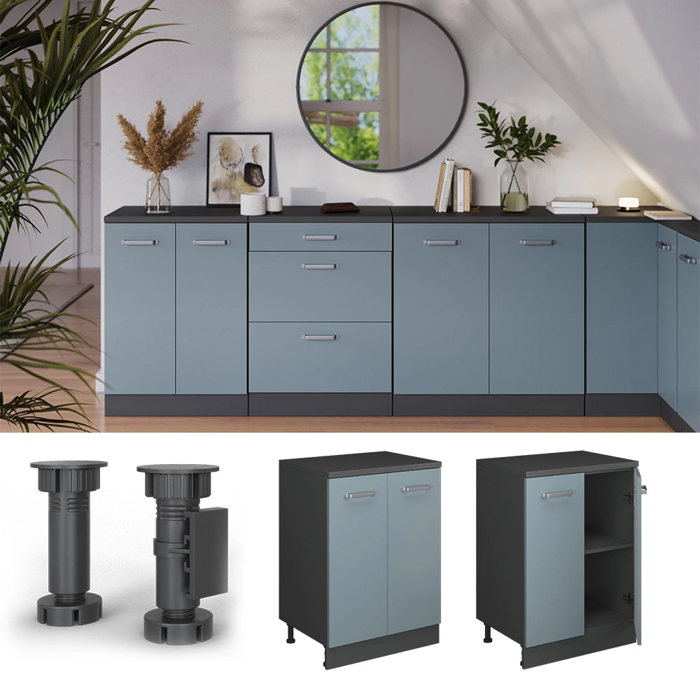 Mobile per mansarda Rion Grigio-blu/Antracite 60 x 83.8 cm senza inclinazione con 2 ante Vicco