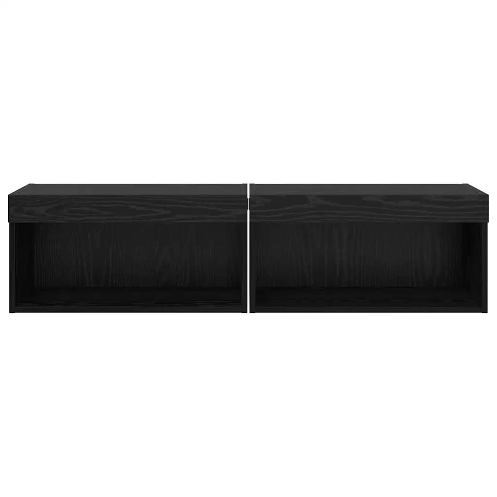 Set mobile TV con LED 2 pcs Rovere Nero 60 x 30 x 30 cm