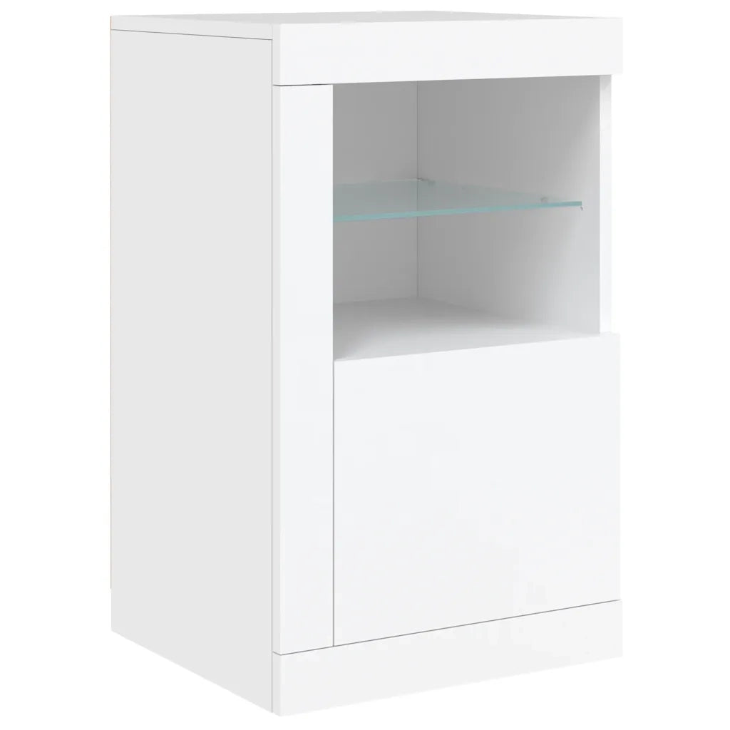 Credenza | Madia | Buffet da pranzo | Armadio da pranzo con Luci LED Bianca 142,5x37x67 cm