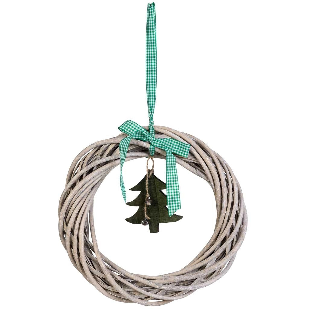 Decorazione a ghirlanda di vimini da appendere, marrone, D30x6h cm