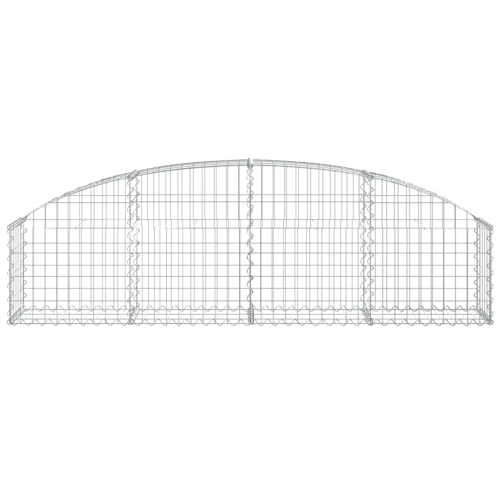 Cesto gabbione recinzione a gabbia muro di contenimento ad arco 200 x 30 x 40/60 cm ferro zincato argento 02_0040011