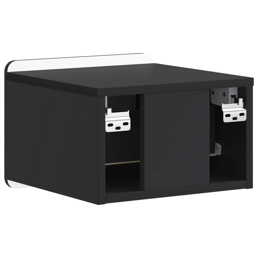 Mobiletto da notte a muro 2 pcs Nero 33 x 34,5 x 24 cm