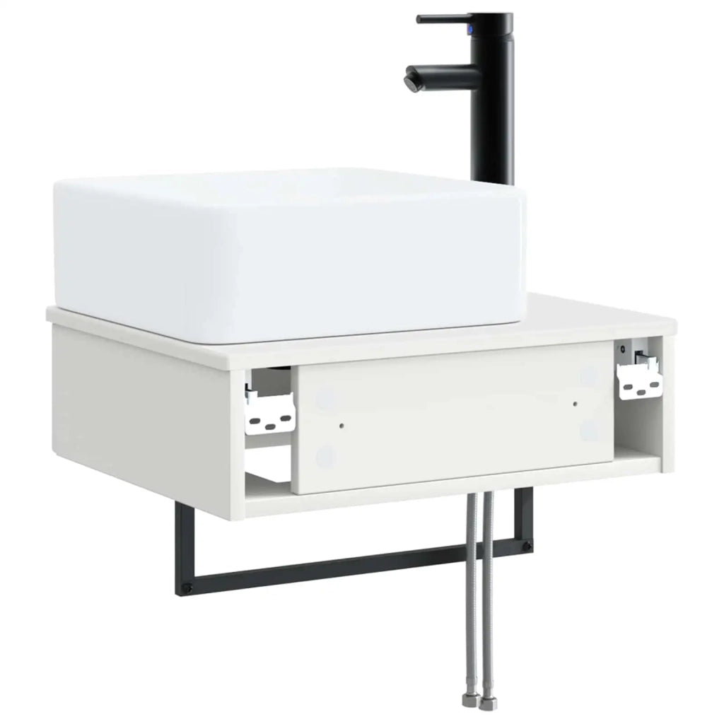 Lavabo da Parete Bianco 53 x 35 x 39 cm Legno ingegnerizzato