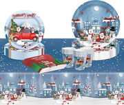 Set di Decorazioni Natale per Festa Papier Coppe Serviette Tavola Tappeto per Tavola per Festa di Natale - Regala Decor 16 Ospiti