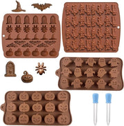 Forme di cioccolato in silicone - Forme per torte in silicone Halloween 4 forme - Forme per cioccolato Halloween 2 dosatori - Forme per muffin Halloween - Forme per fondant Halloween per dolci