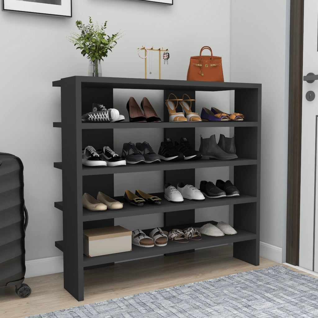 Mobile Portascarpe Offida, Scarpiera 16 Paia, 76x31x72h cm Nero