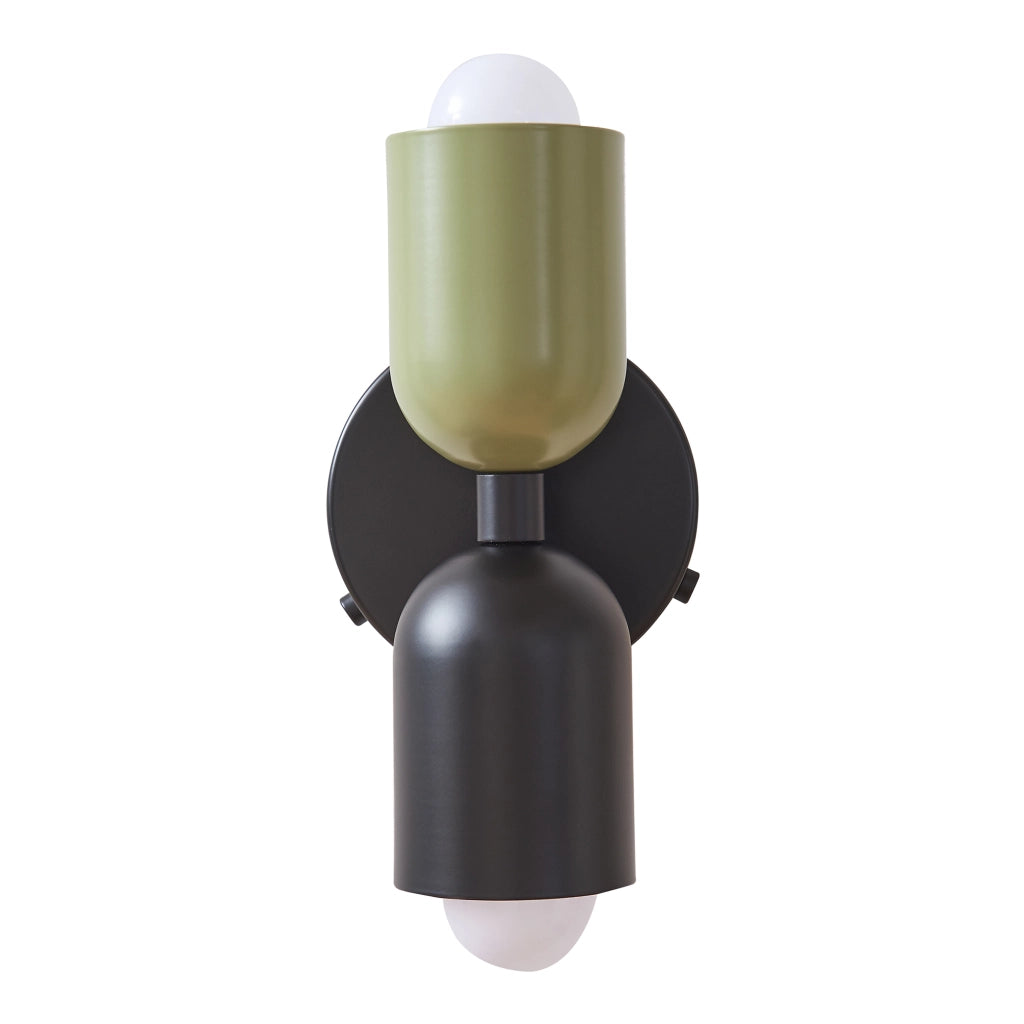 Lampada da Parete Trorlos con 2 Paralumi Applique Up Down - Verde / Nero lux.pro