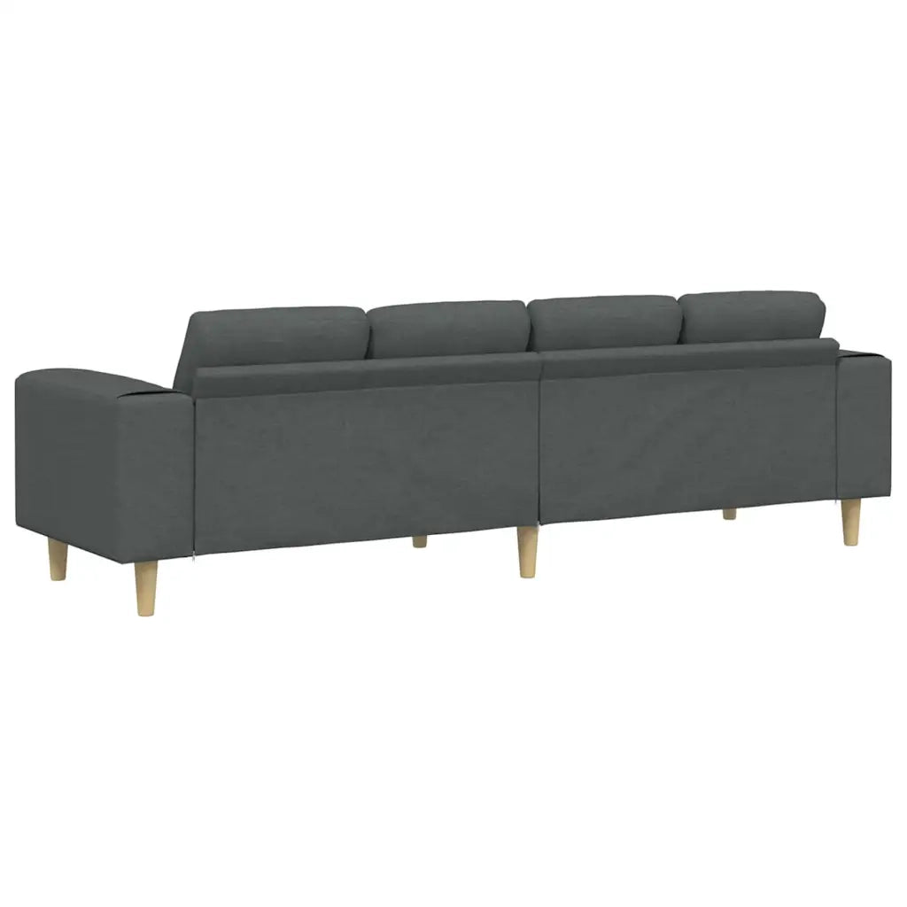 Divano per Soggiorno Grigio scuro 250 x 77 x 76 cm Poliestere 3335082