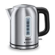 Bollitore elettrico 1L 2200W in acciaio inox, base girevole 360° con autospegnimento e resistenza nascosta - Sogo