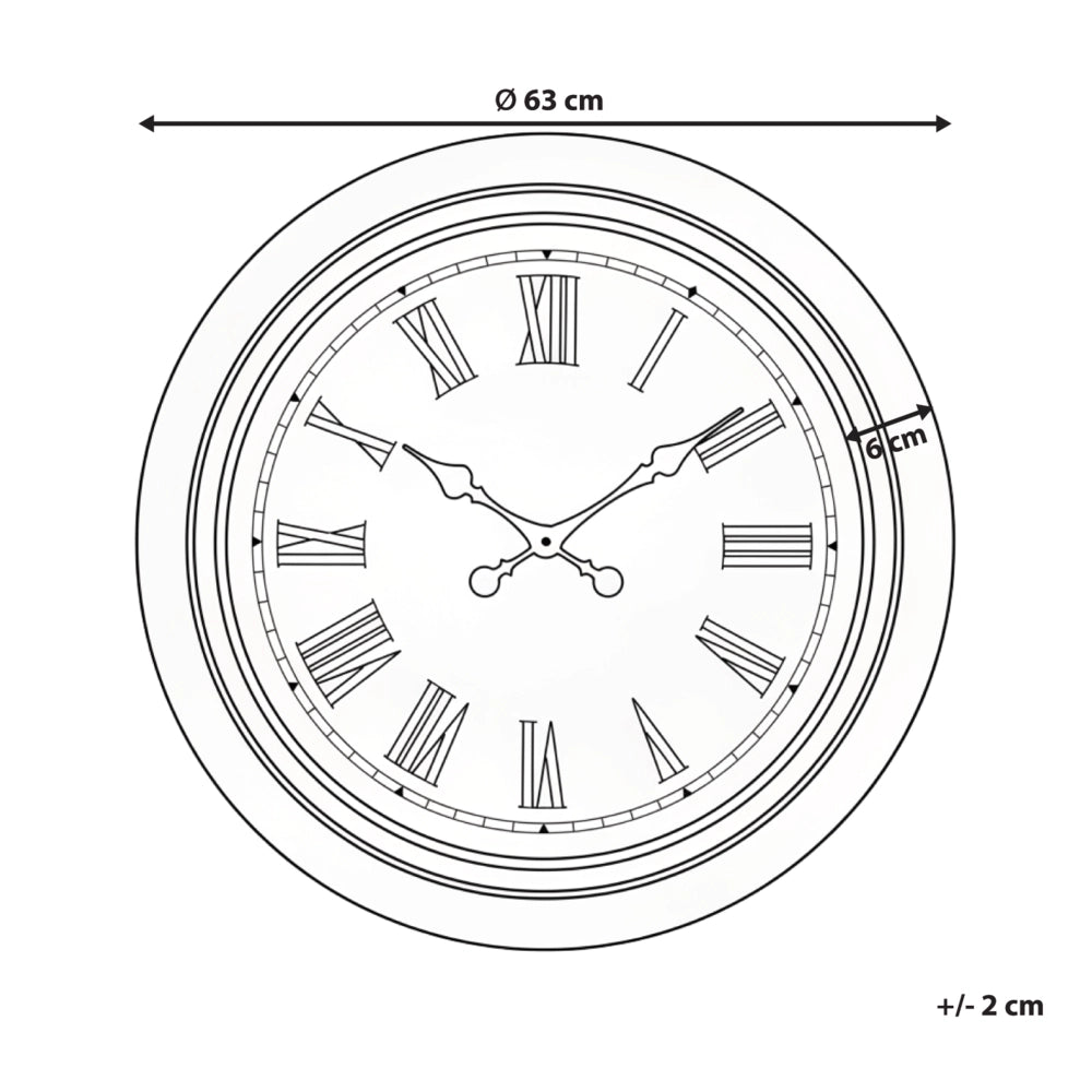 Orologio da parete con cornice sintetica nera 63 cm Finitura verniciata Forma rotonda Design classico Accessori per la casa Decorazioni