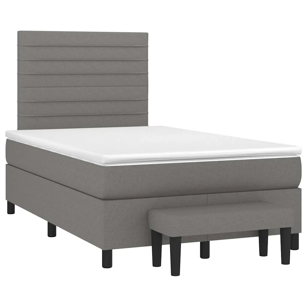 Giroletto a Molle con Materasso Grigio Scuro 120x190cm Tessuto 3270363