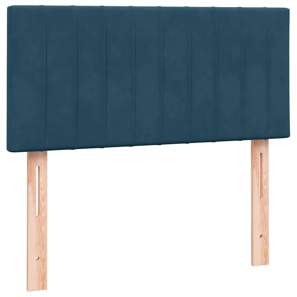 Letto a Molle con Materasso e LED Blu Scuro 80x210 cm Velluto 3317053