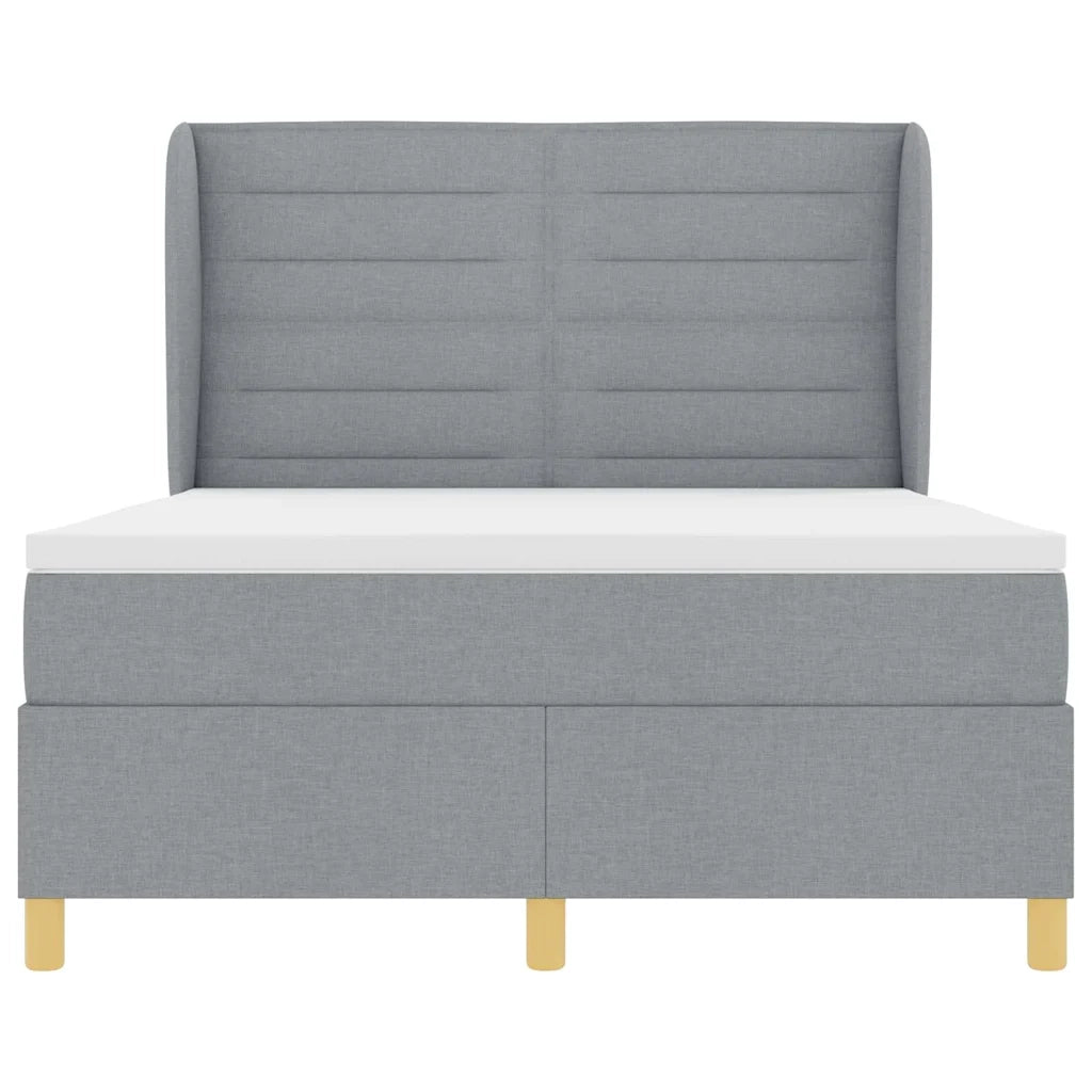 Letto a molle con materasso Grigio chiaro 200 x 160 cm Tessuto 3340697