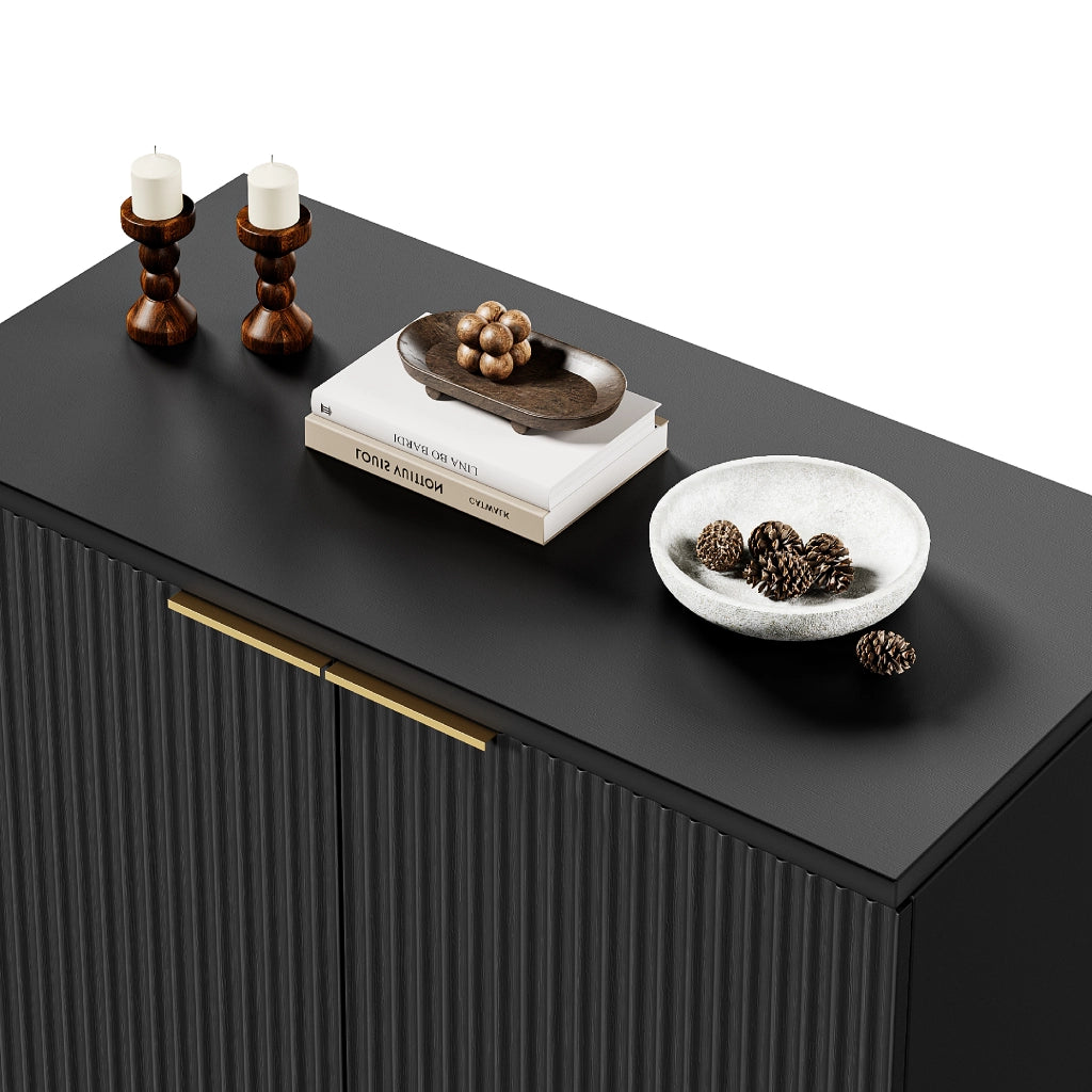 SIDEBOARD a 2 ante 80x40x80 cm in MDF nero