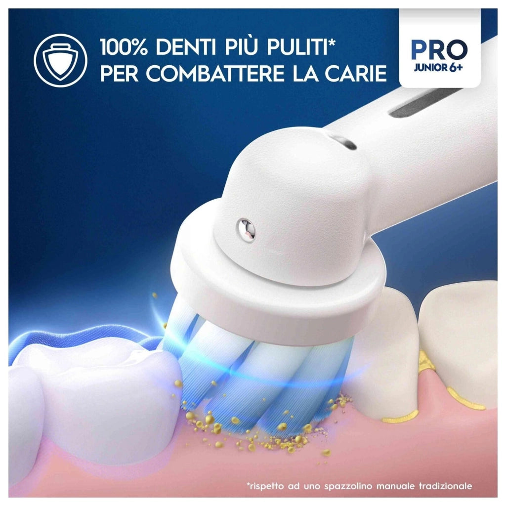 Oral-B PRO 14876673 spazzolino elettrico Bambino Spazzolino rotante Multicolore, Bianco