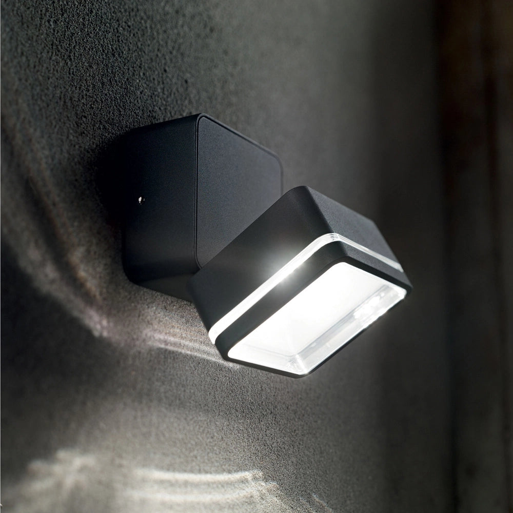 Applique Moderna Square Omega Metallo Antracite Led 7W 4000K Luce Naturale