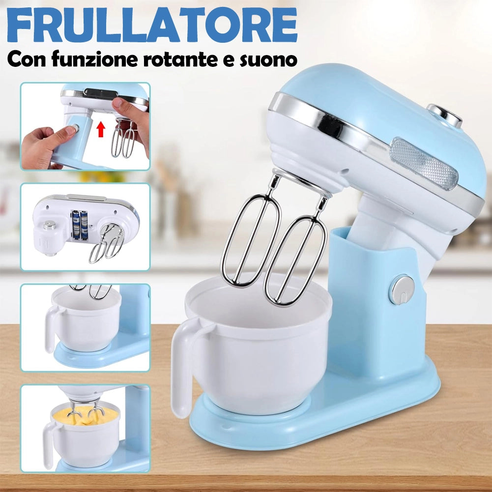 Elettrodomestici da Cucina Giocattolo con Blu Planetaria Frullatore Tostapane