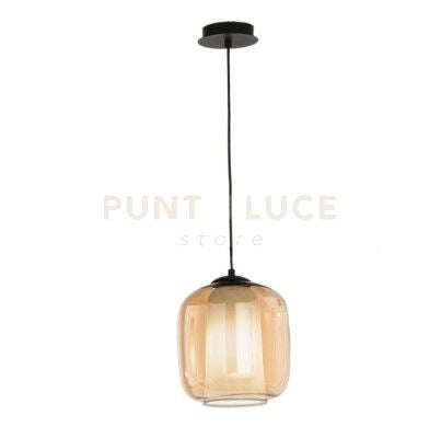 SOSPENSIONE BONNIE 2 VETRO AMBRA 1 LUCE ATTACCO E27 D.22CM H.26CM