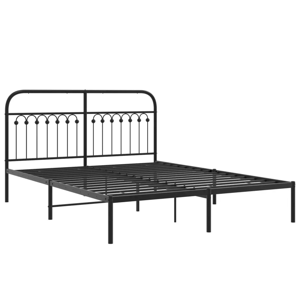 Giroletto con Testiera in Metallo Nero 150x200 cm 376602