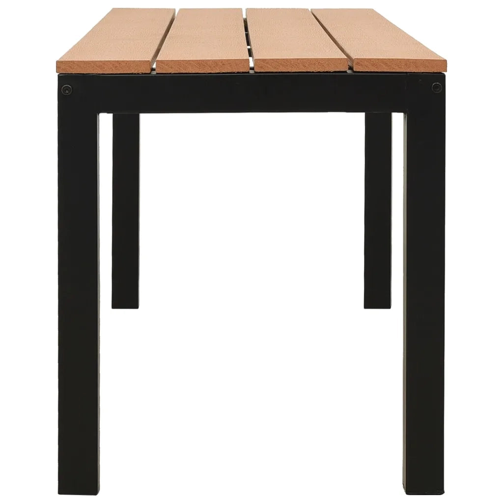 Panchina da Giardino 110 cm Marrone e Nera in Acciaio e WPC 317142