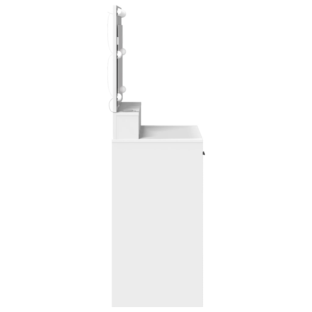 Toeletta  con luci LED, Bianca, 79x41x135 cm
