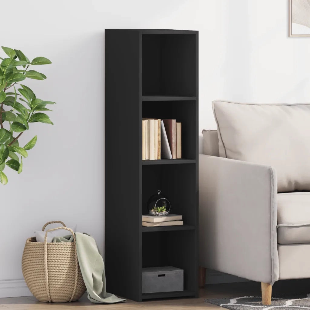Credenza-Buffet-Armadio da cucina Nera 30x41x124 cm in Legno Multistrato