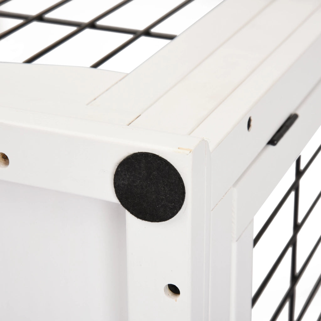 Casetta per cani con ante ¨C zephmum ¨C 58.5x81x66 cm, bianco, MDF