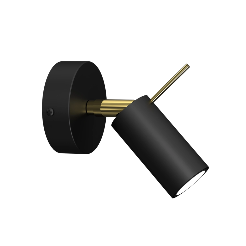 Applique da parete Preston 1xGU10 40W nero/ottone Milagro