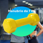 Trade Shop - Manubrio Singolo 7 Kg In Vinile Allenamento Esercizi Casa Palestra Workout Fit -