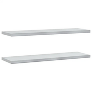 2 pz Mensole a Muro | Scaffale Parete | Ripiano a parete 100x30 cm Argento in Acciaio Inossidabile