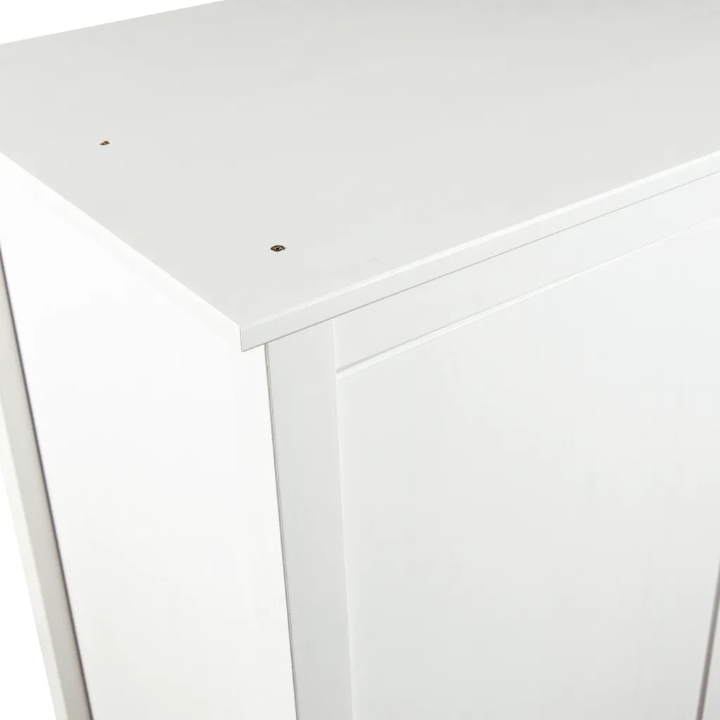 Armadio a 3 Ante Hill Bianco 127x50x170 cm in Legno di Pino