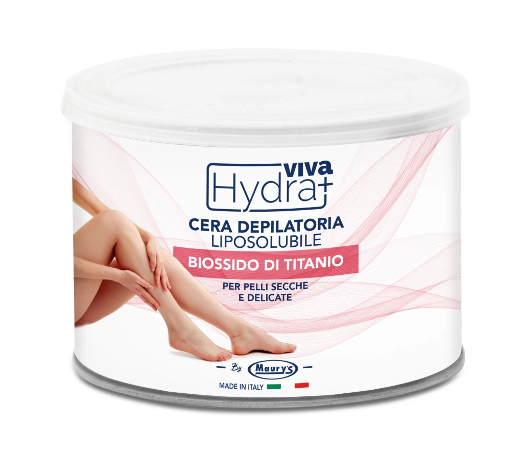 HYDRA VIVA+ VASO DI CERA DEPILATORIA AL TITANIO ROSA LIPOSOLUBILE DA 400 ML
