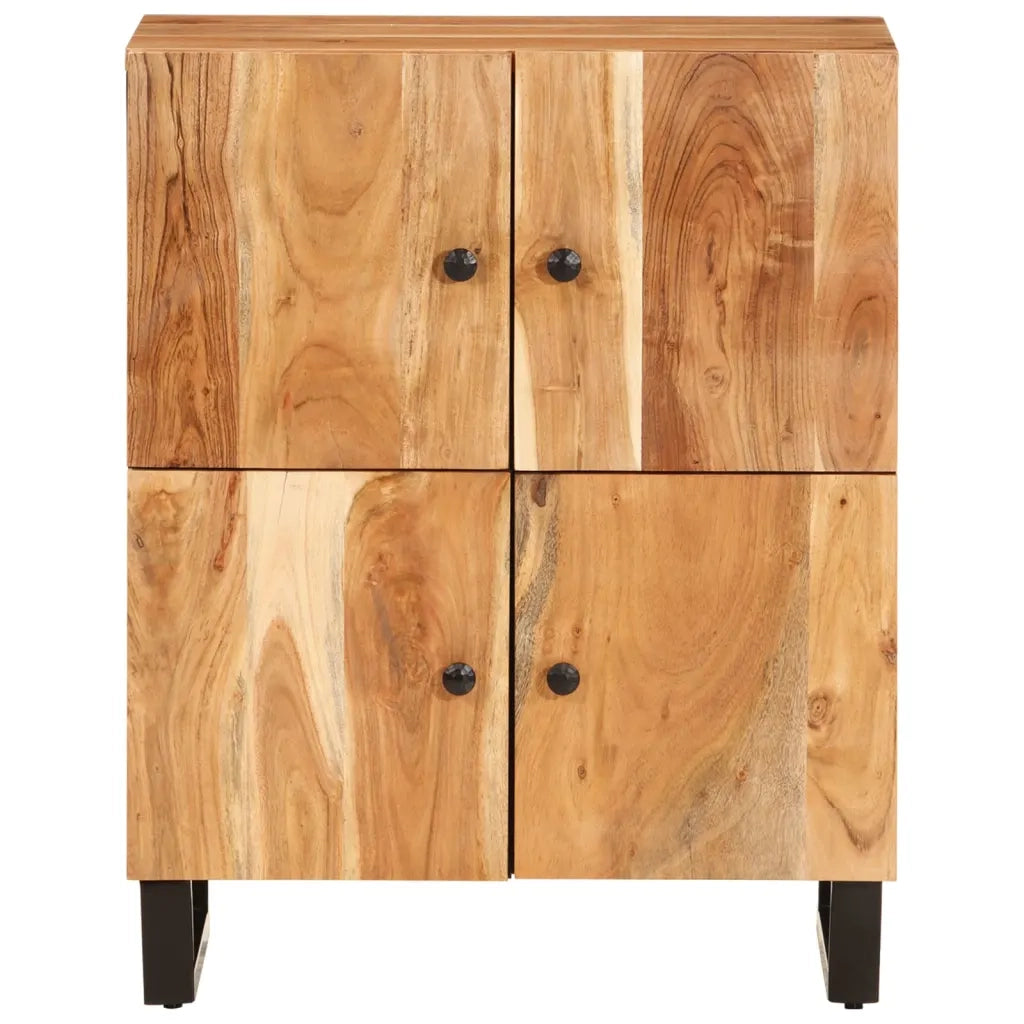 Credenza con 4 Ante-Buffet-Armadio da cucina 60x33x75 cm in Legno Massello di Acacia