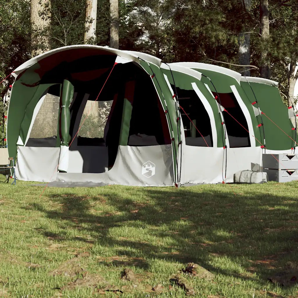 Tenda Familiare a Tunnel per 8 Persone-Tenda da campeggio Verde Impermeabile 124962