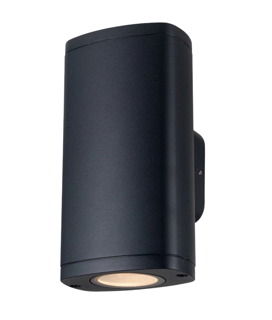 Applique esterna ovale nera su/giù 2xGU10 IP54 Kanlux ZEVI