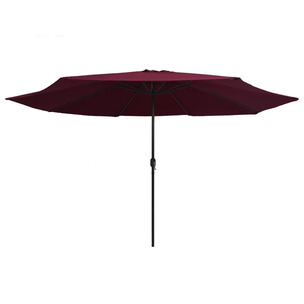 Ombrellone da Esterni con Palo in Metallo 390 cm Rosso Bordò 47382