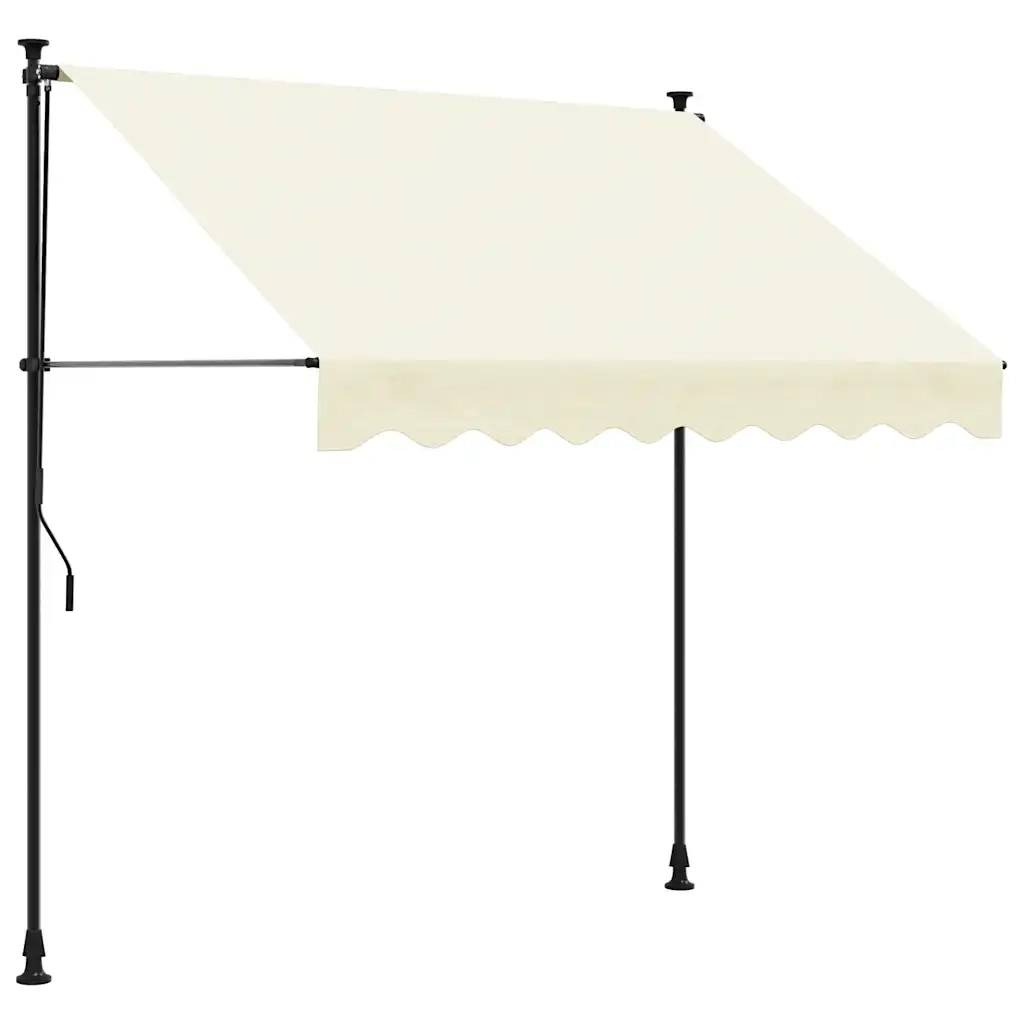 Tenda da Sole Retrattile Crema 250x150 cm in Tessuto e Acciaio