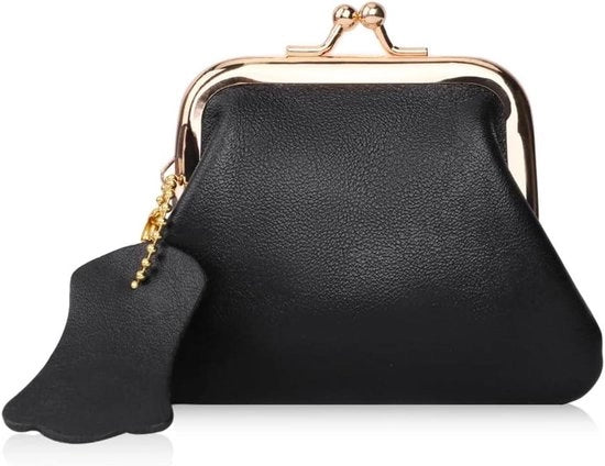 Borsa in Pelle con Tasca per Contanti e Organizzatore per Cavi - Nero - Portafoglio Uomo e Donna