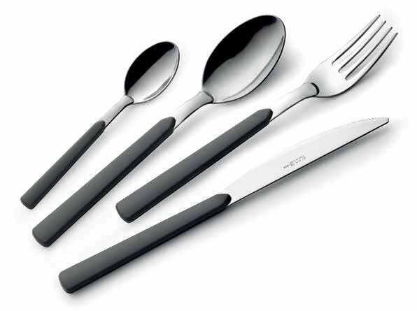 Servizio di Posate da Tavola Completo Fast Grigio Eme 24 Pezzi