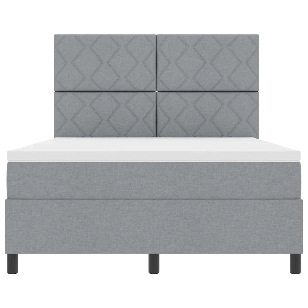 Letto a molle con materasso Grigio chiaro 140 x 190 cm Tessuto 3339462