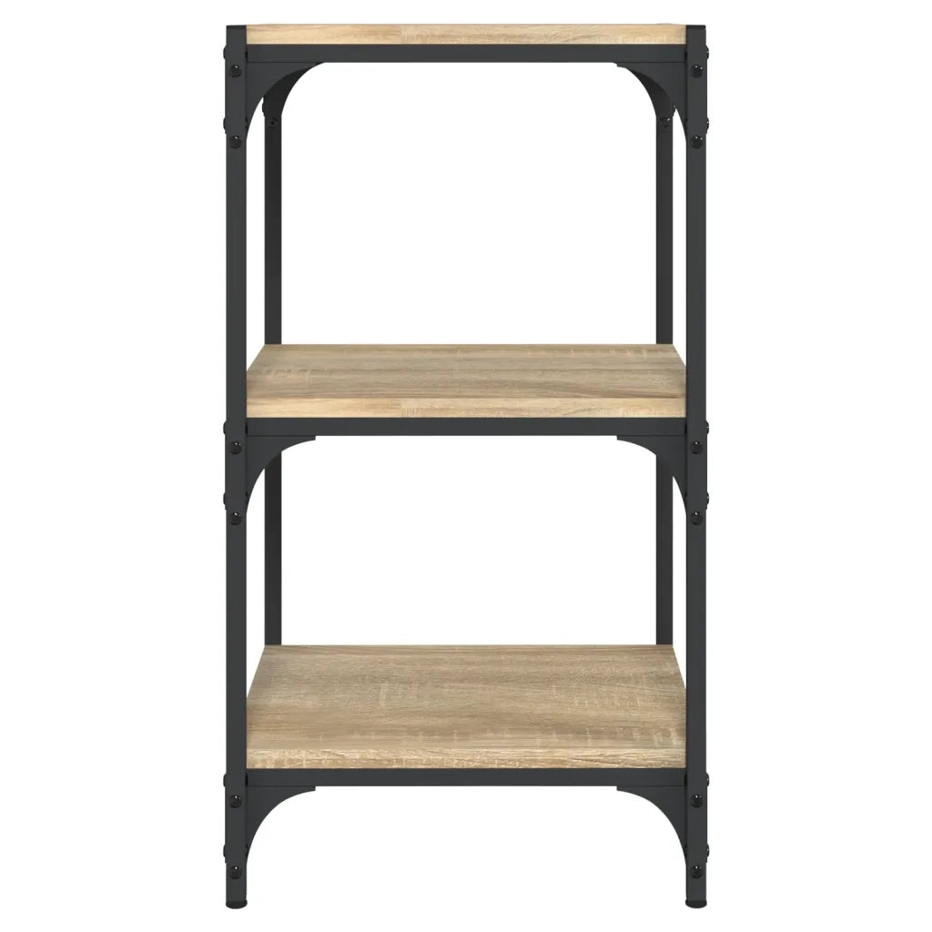 Libreria-Scaffale per Libri-Mobile di Stoccaggio Rovere Sonoma 40x33x70,5cm Legno Multistrato e Acciaio