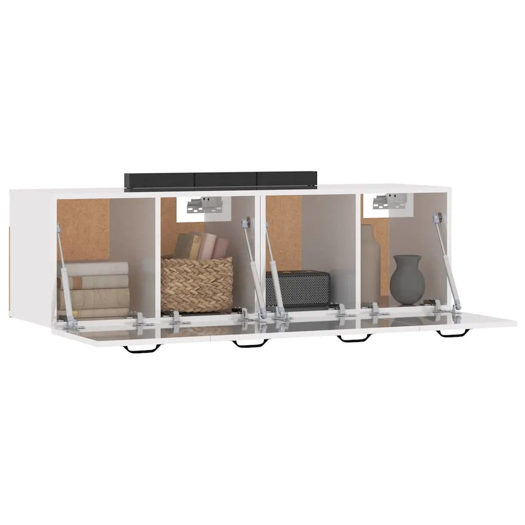 Mobili Parete 2 pz Bianco Lucido 80x36,5x35cm Legno Multistrato 3115656