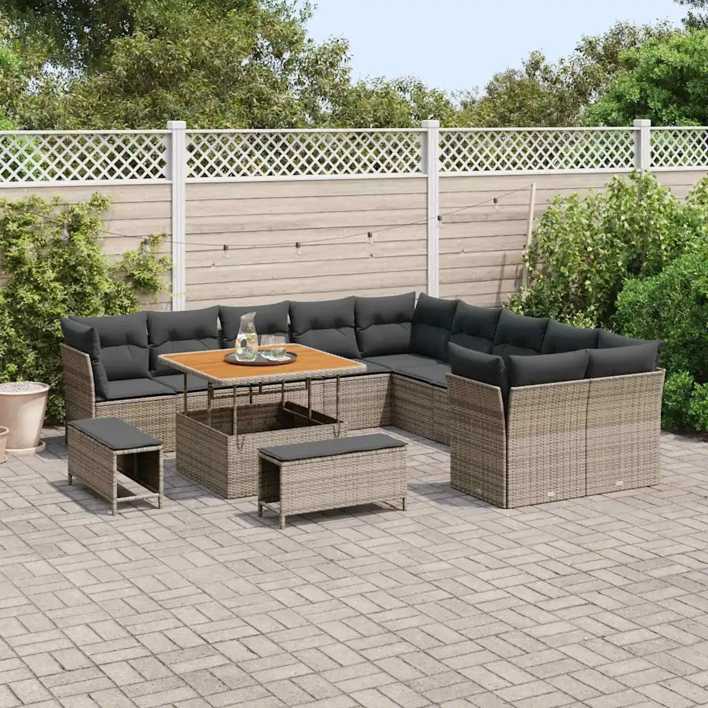 Set Divano da Giardino 13 pcs Grigio polyrattan 3361538
